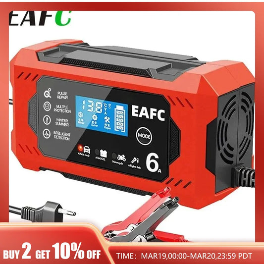 6A 12V Car and Motorcycle Battery Charger